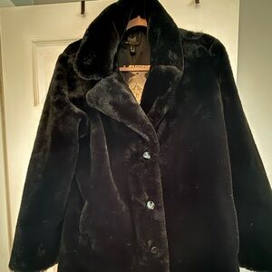 Dennis Basso Luxurious Black Teddy Jacket